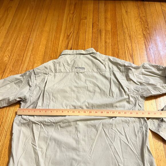 Columbia Shirt Mens Large Titanium Fishing Long Sleeve Beige - Picture 6 of 9